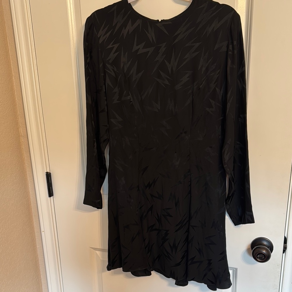 Eclipse Black Long Sleeve Cocktail Dress Crew Neck